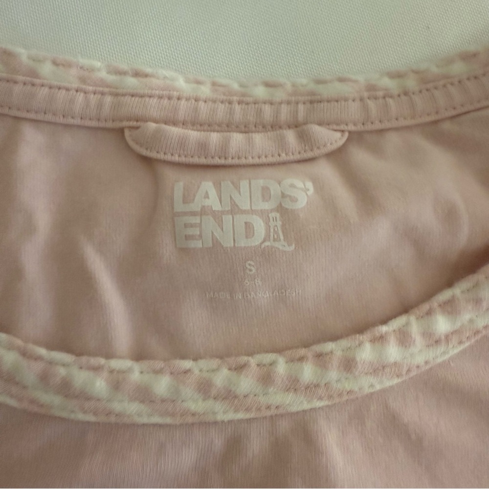 Lands' End Pink Cotton Pajama Set Relaxed Fit NWOT - Picture 4 of 6